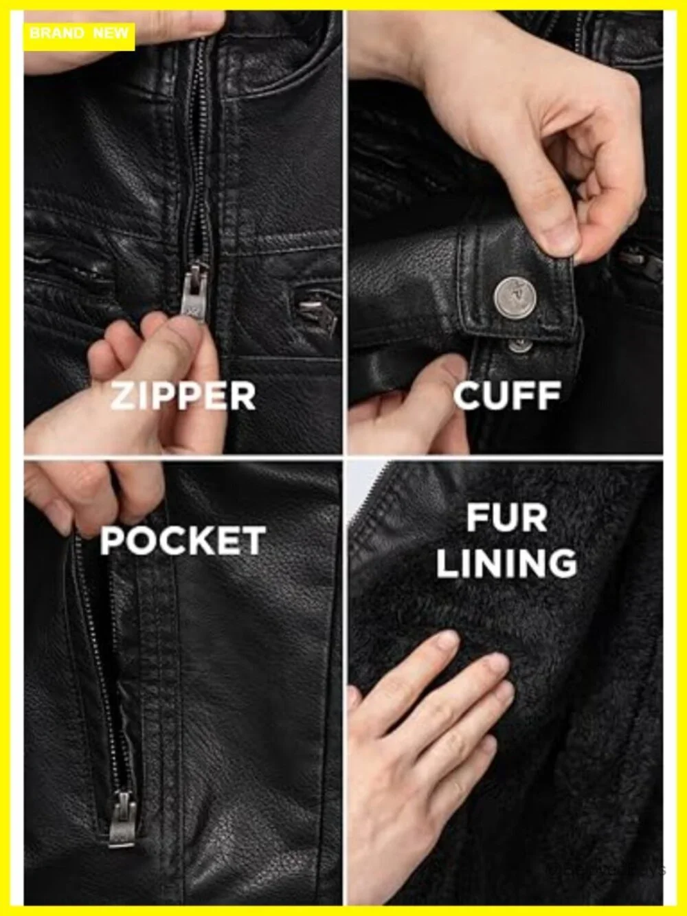 Youth Faux Leather Motorcycle Jacket Boys Fall Winter Coat